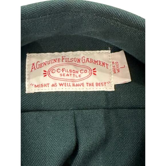 Filson Shirt Style 865 Virgin Wool Button Up Vintage Shirt-Jac Men's Size Large - Picture 10 of 10